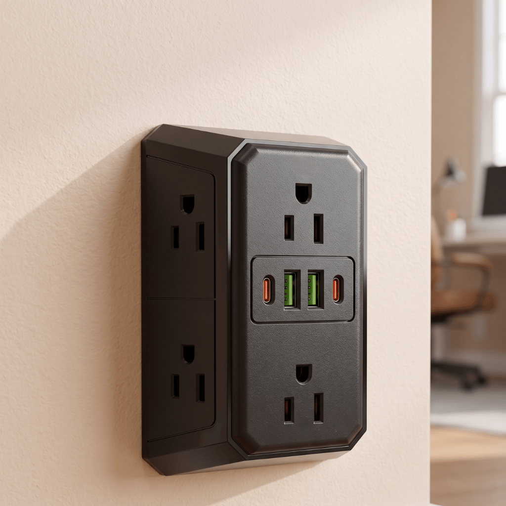 Modern Smart Night-Light Multi-Outlet Wall Extender