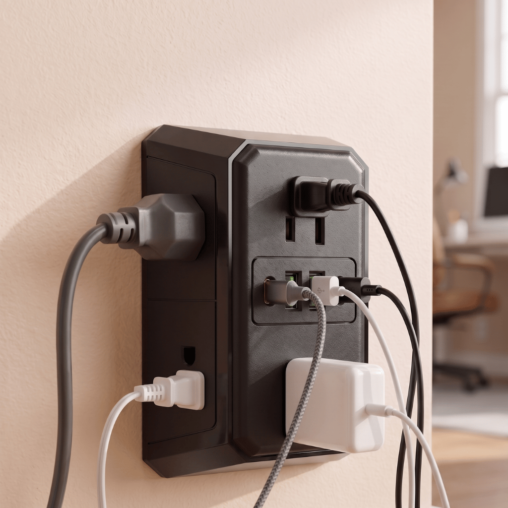 Modern Smart Night-Light Multi-Outlet Wall Extender